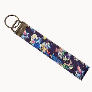 Disney Characters Wristlet Keychain Lanyard 6" Multi Character Print